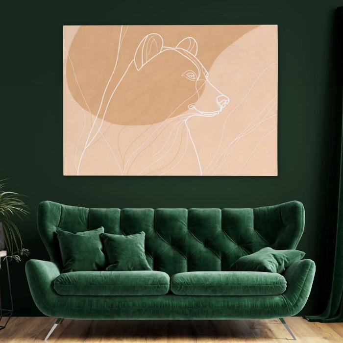 Earthly Bear - Modern Brown Canvas Wall Art