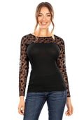 EGI Exclusive Collections Merino Wool Blend Top with Tulle Trim. Proudly Made in Italy.
