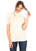 EGI Exclusive Merino Wool Blend Top with Short Sleeves. Proudly Made in Italy (8218)