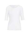 EGI Luxury Cotton Underwear Invisible Seamless Clean-Cut Scoop Neck Elbow-Sleeve Top (3104)
