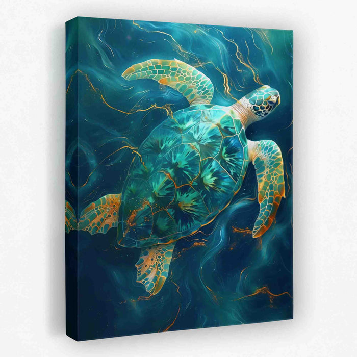 Emerald Tortoise - Animals Canvas Wall Art