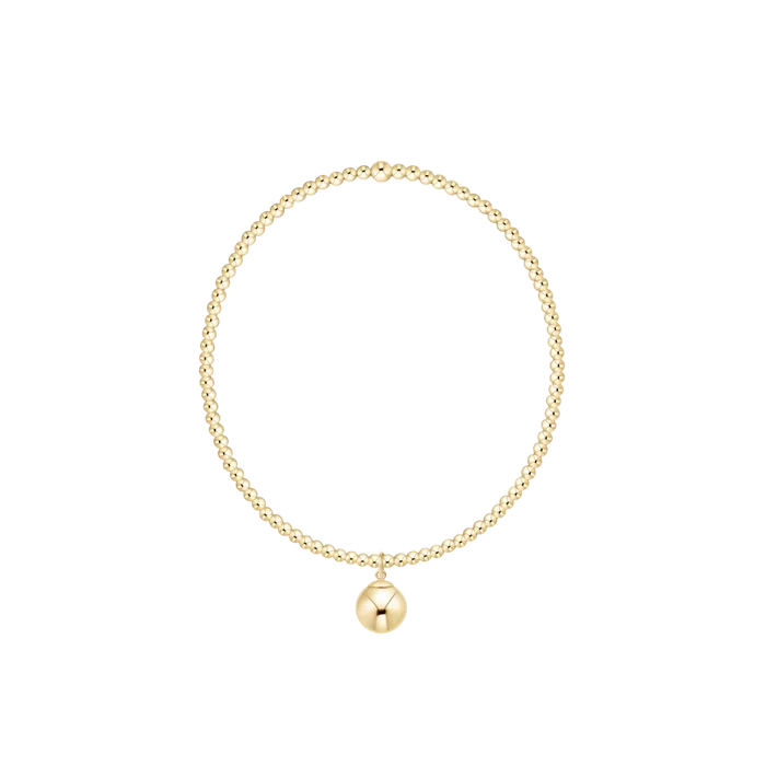 EN-Classic Gold 2mm Bracelet-Classic Gold 8mm Charm