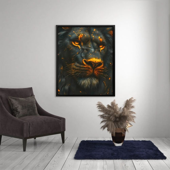 Eternal Strength - Black and Gold Wall Art for Home Office