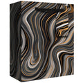 Euro Tote With Tissue - Medium - Marbleized Black - 6 Count
