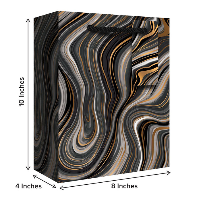 Euro Tote With Tissue - Medium - Marbleized Black