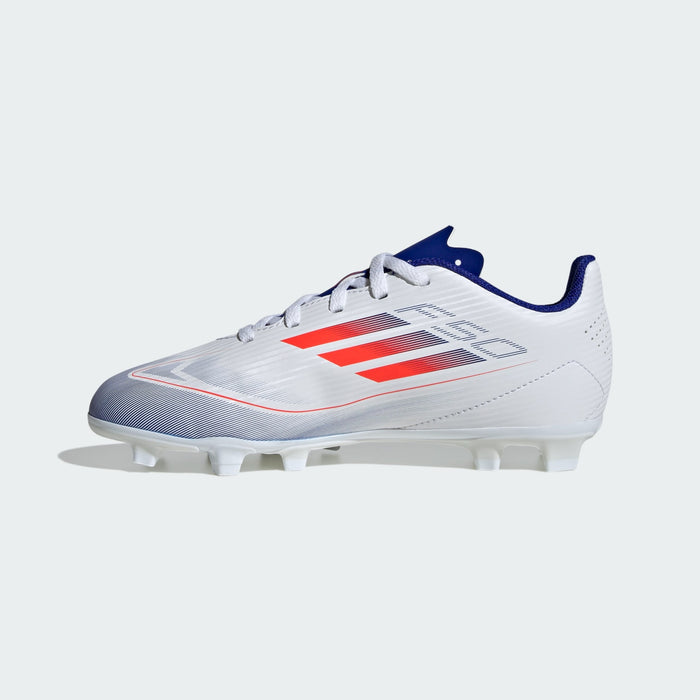 adidas F50 CLUB Flexible Ground Cleats | Cloud White / Solar Red / Lucid Blue | Kid's