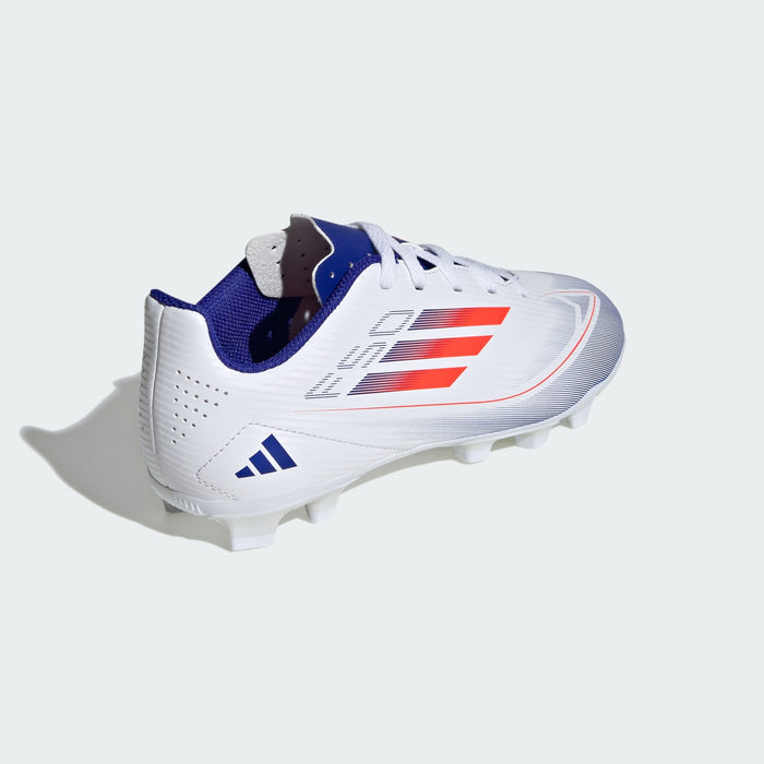 adidas F50 CLUB Flexible Ground Cleats | Cloud White / Solar Red / Lucid Blue | Kid's