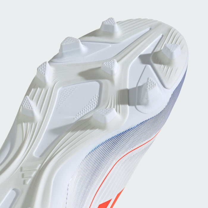 adidas F50 CLUB Flexible Ground Cleats | Cloud White / Solar Red / Lucid Blue | Kid's