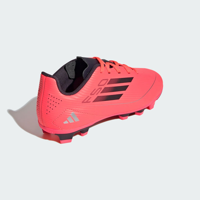 adidas F50 CLUB Flexible Ground Cleats | Turbo Orange / Aurora Black / Platinum Metallic | Kid's