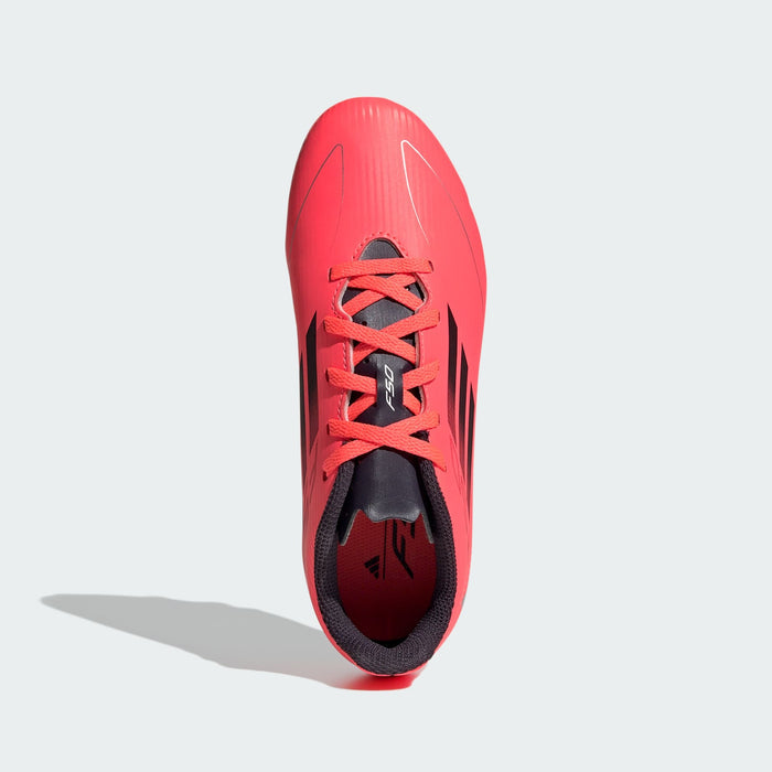 adidas F50 CLUB Flexible Ground Cleats | Turbo Orange / Aurora Black / Platinum Metallic | Kid's
