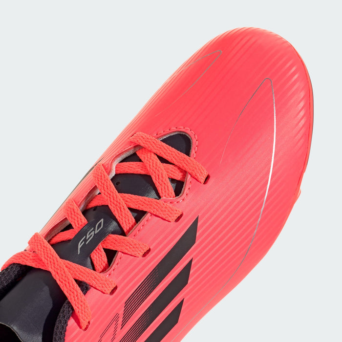 adidas F50 CLUB Flexible Ground Cleats | Turbo Orange / Aurora Black / Platinum Metallic | Kid's