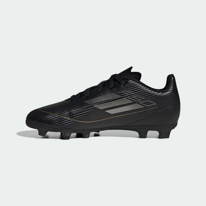 adidas F50 CLUB Flexible Ground Soccer Cleats | Core Black / Iron Metallic / Gold Metallic | Kid's Unisex