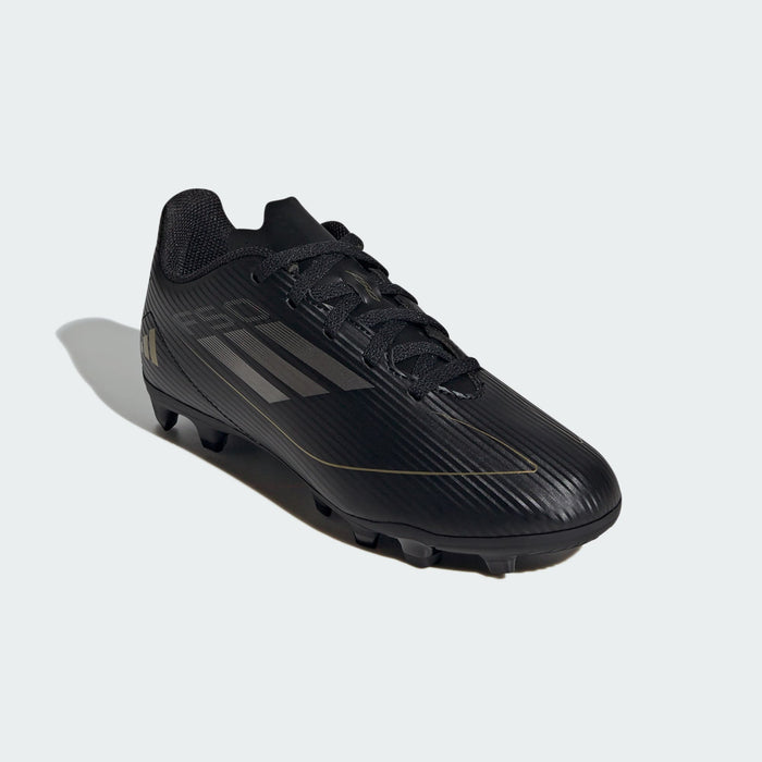 adidas F50 CLUB Flexible Ground Soccer Cleats | Core Black / Iron Metallic / Gold Metallic | Kid's Unisex