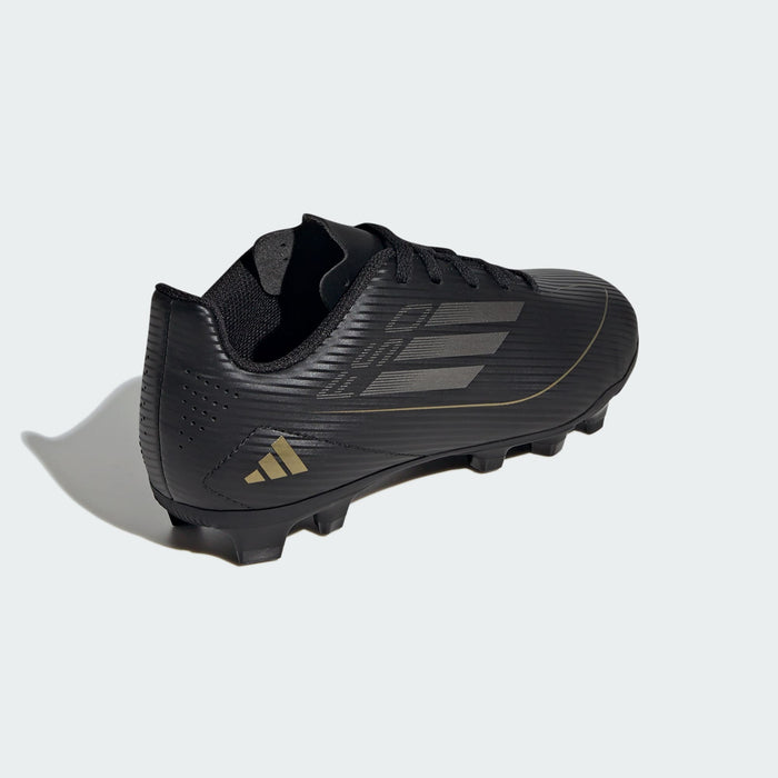 adidas F50 CLUB Flexible Ground Soccer Cleats | Core Black / Iron Metallic / Gold Metallic | Kid's Unisex