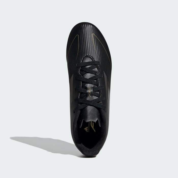 adidas F50 CLUB Flexible Ground Soccer Cleats | Core Black / Iron Metallic / Gold Metallic | Kid's Unisex