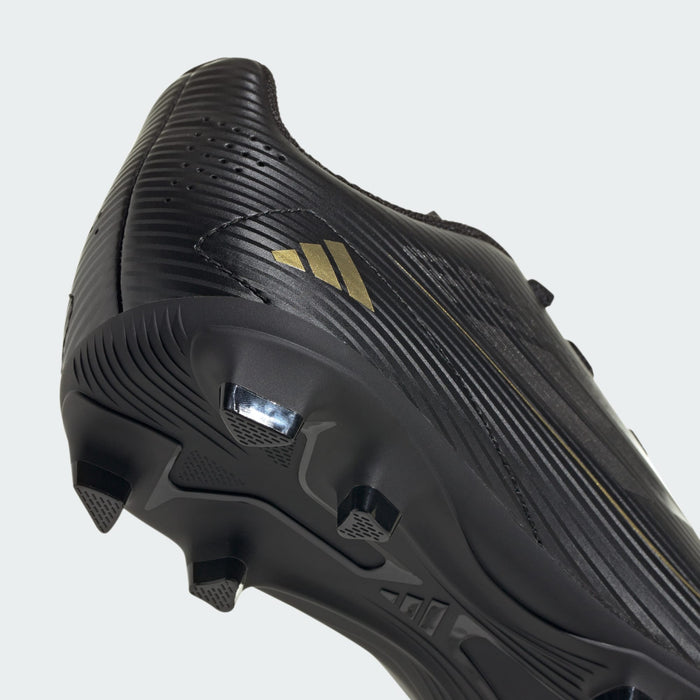 adidas F50 CLUB Flexible Ground Soccer Cleats | Core Black / Iron Metallic / Gold Metallic | Kid's Unisex