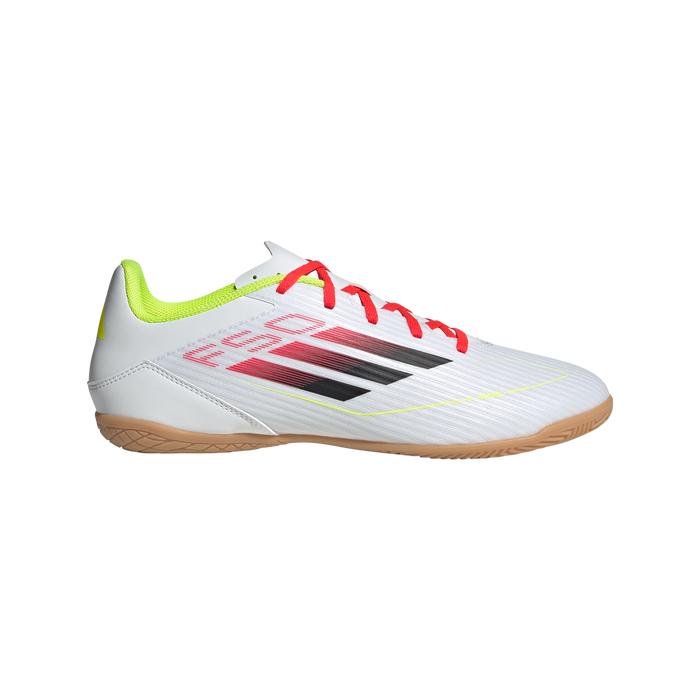 adidas F50 CLUB Indoor Soccer Shoes | Cloud White-Core Black-Solar Yellow | Men's