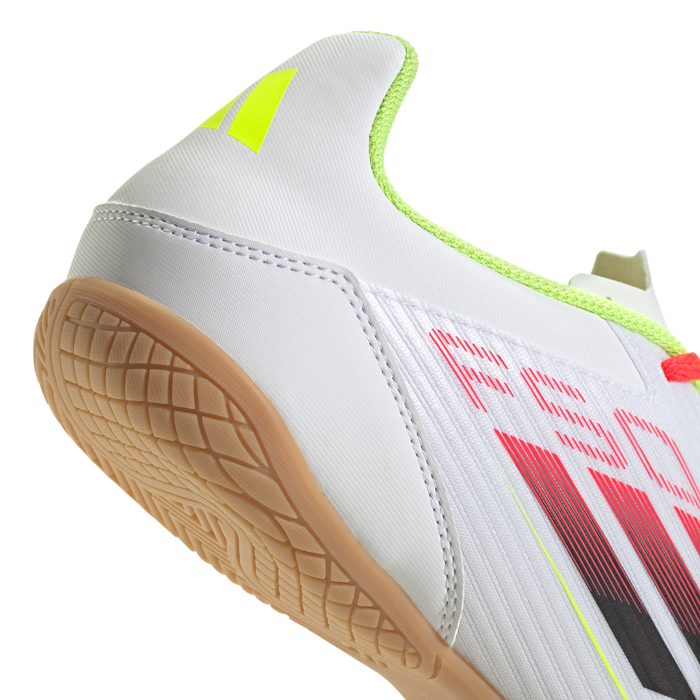 adidas F50 CLUB Indoor Soccer Shoes | Cloud White-Core Black-Solar Yellow | Men's