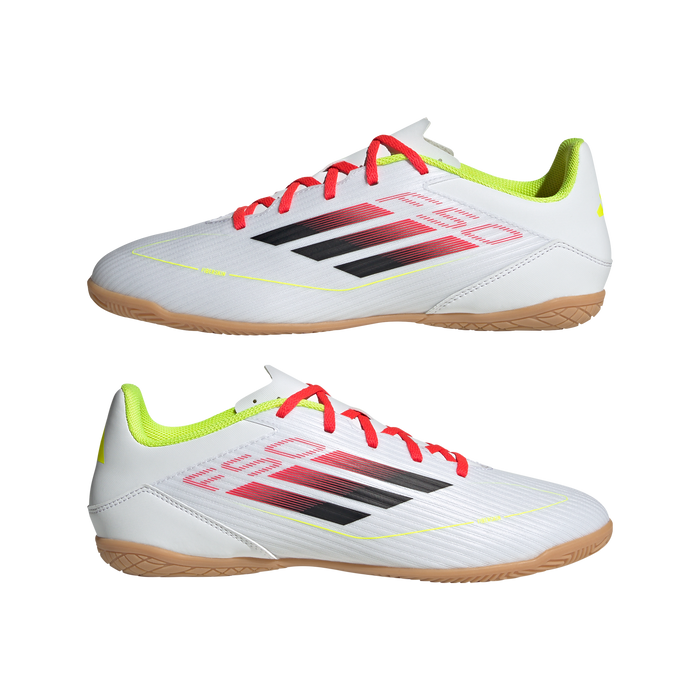adidas F50 CLUB Indoor Soccer Shoes | Cloud White-Core Black-Solar Yellow | Men's