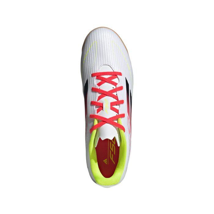 adidas F50 CLUB Indoor Soccer Shoes | Cloud White-Core Black-Solar Yellow | Men's