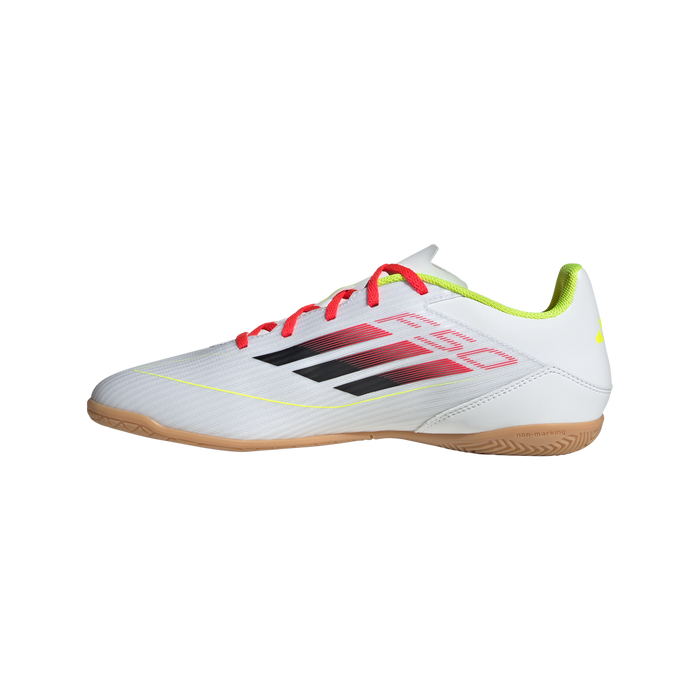 adidas F50 CLUB Indoor Soccer Shoes | Cloud White-Core Black-Solar Yellow | Men's