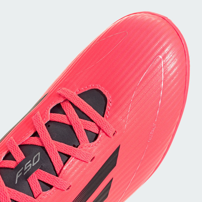adidas F50 Club Indoor Soccer Shoes | Turbo-Aurora Black-Platinum Metallic | Men's