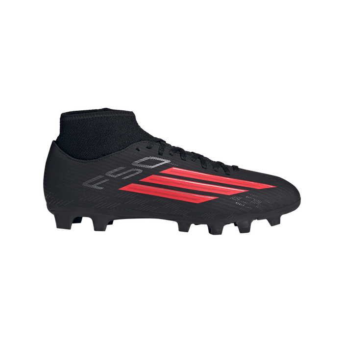 adidas F50 CLUB Mid Cut Firm Ground / Multi Ground Soccer Cleats | Core Black / Lucid Red | Men's