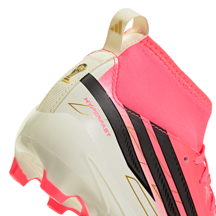 adidas F50 Hyperfast League Mid-Cut FG/MG Soccer Cleats | Solar Turbo / Core Black / Gold Metallic | Kid's
