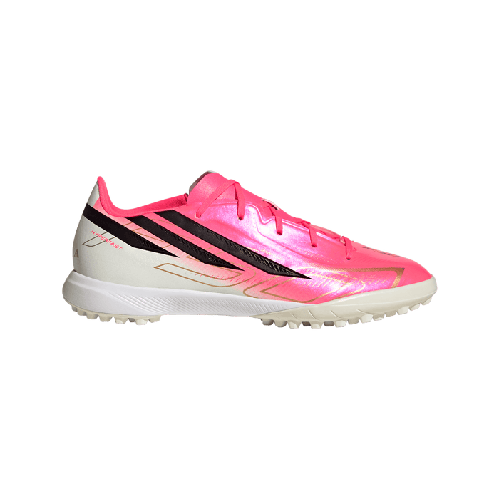 adidas F50 Hyperfast League Turf Soccer Shoes | Solar Turbo / Core Black / Gold Metallic | Kid's