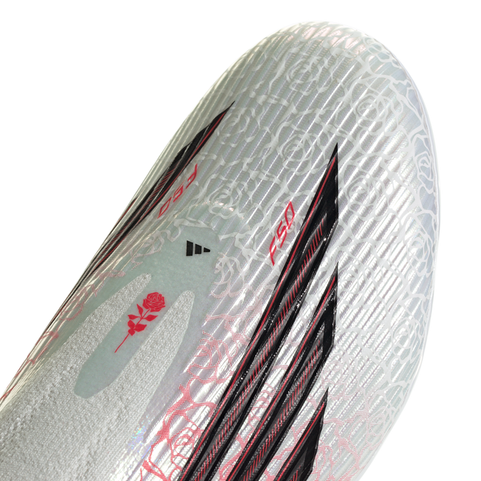 adidas F50 LEAGUE LAMINE YAMAL Laceless Firm Ground / Multi Ground Soccer Cleats | Cloud White / Core Black / Lucid Red | Men's