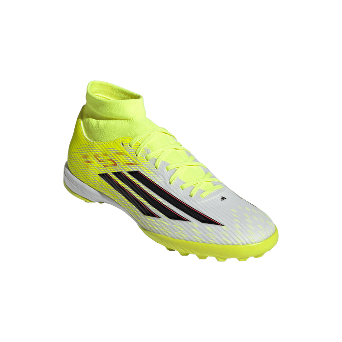 adidas F50 LEAGUE Mid Cut Turf Soccer Shoes | Team Solar Yellow 2 / Core Black / Lucid Red | Men's