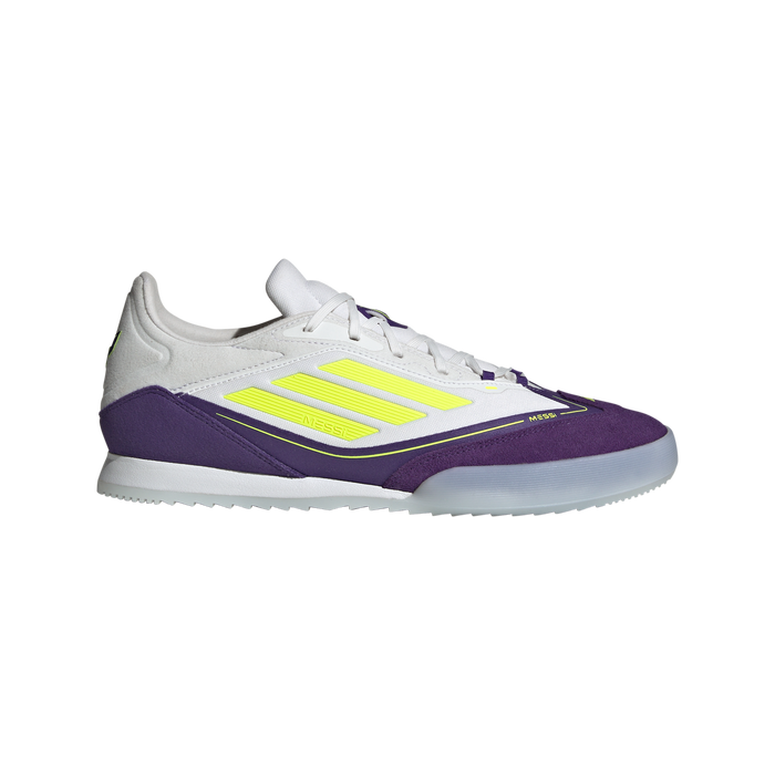 adidas F50 Messi Freestyle Indoor Soccer Shoes | Cloud White-Lucid Lemon-Purple | Men's