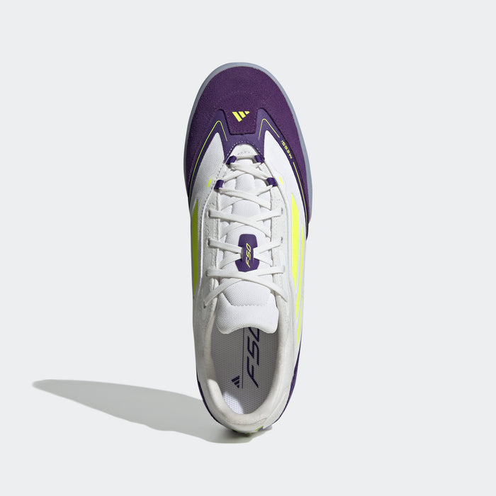 adidas F50 Messi Freestyle Indoor Soccer Shoes | Cloud White-Lucid Lemon-Purple | Men's