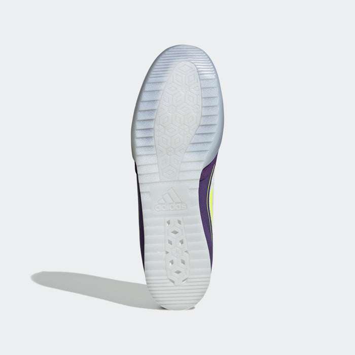 adidas F50 Messi Freestyle Indoor Soccer Shoes | Cloud White-Lucid Lemon-Purple | Men's