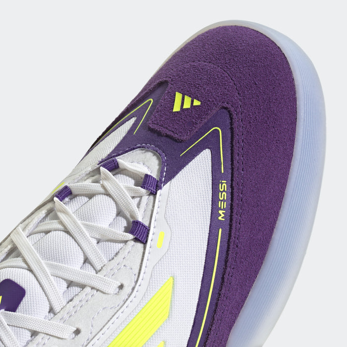 adidas F50 Messi Freestyle Indoor Soccer Shoes | Cloud White-Lucid Lemon-Purple | Men's