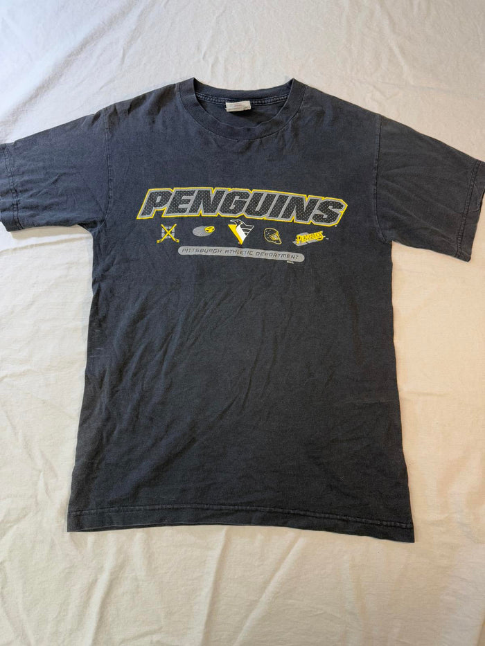 FADED Y2K Penguins NHL T-shirt Pittsburgh Athletic Dept -M