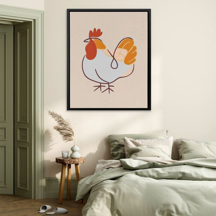 Farmyard Cluck - Country and Farm Wall Art in Black Frame