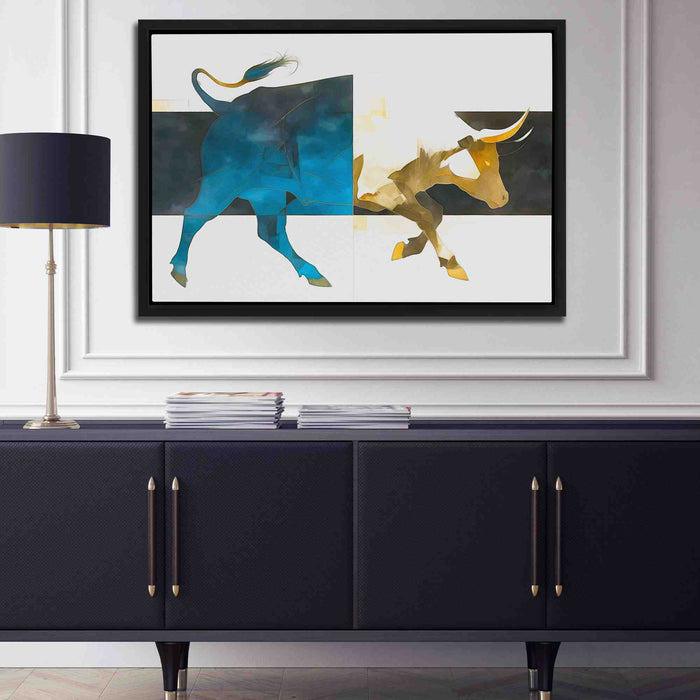 Financial Fortress - Abstract Wall Art in Black Frame