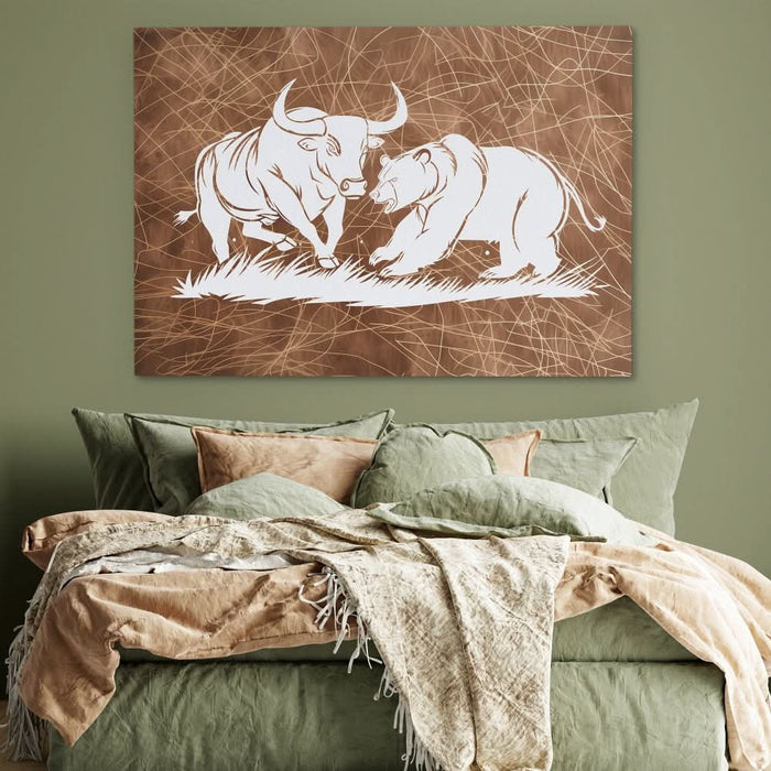 Financial Fury - Bear Wall Art in Black Frame