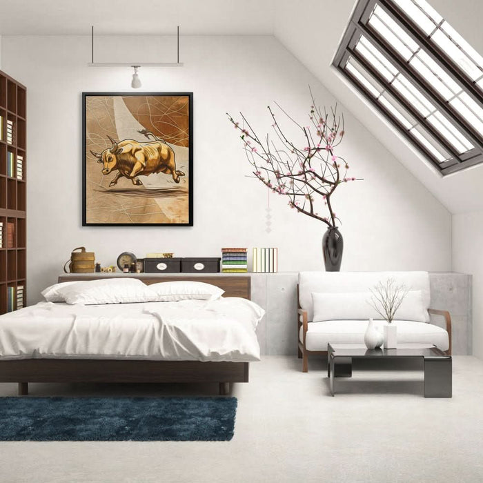 Financial Titan - Contemporary Brown Canvas Wall Art