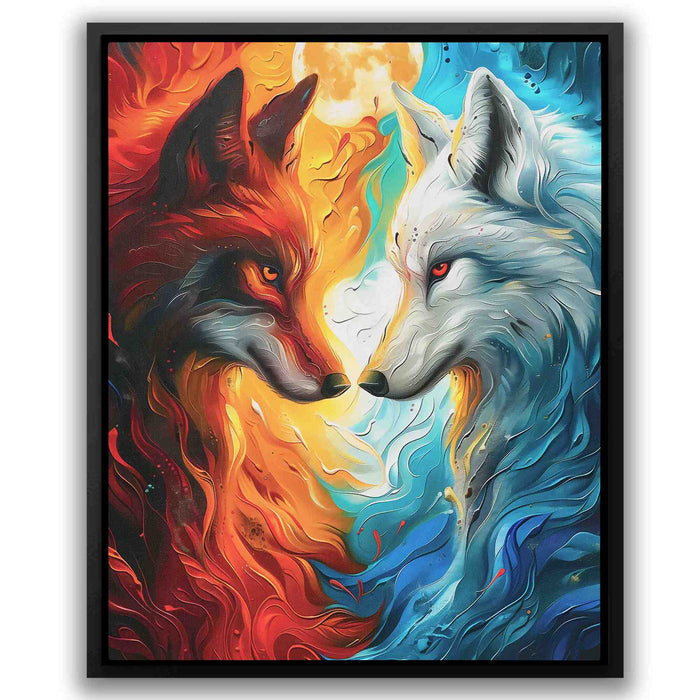 Fire and Ice - Blue Animals Canvas Print