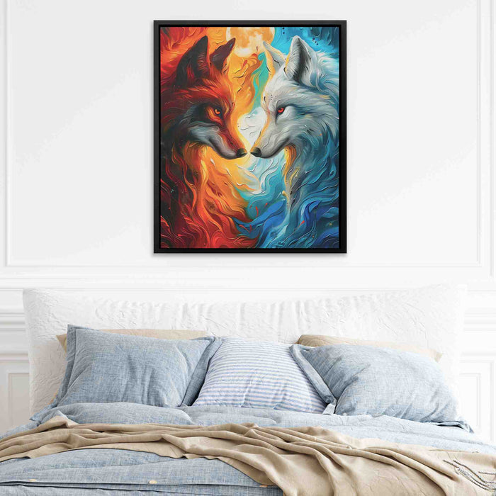 Fire and Ice - Fantasy Red Canvas Wall Art