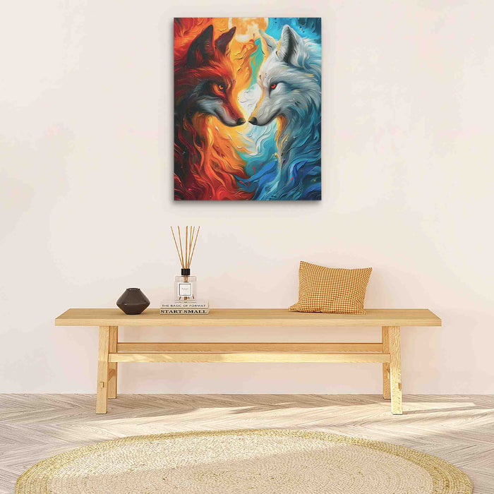 Fire and Ice - Large Abstract Canvas Print