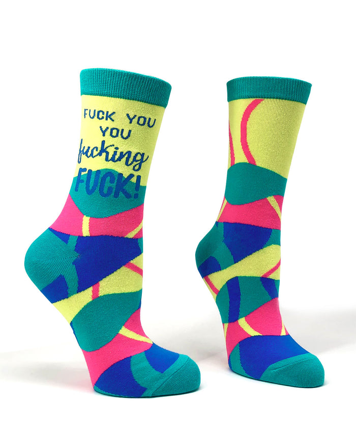 Fuck You You Fucking Fuck Ladies' Crew Socks