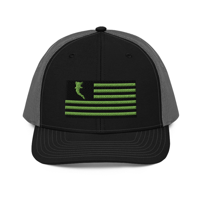 Flag Embroidered Neon Green (Snapback)