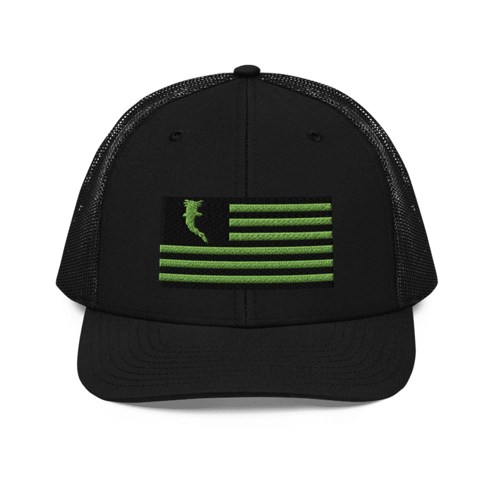 Flag Embroidered Neon Green (Snapback)