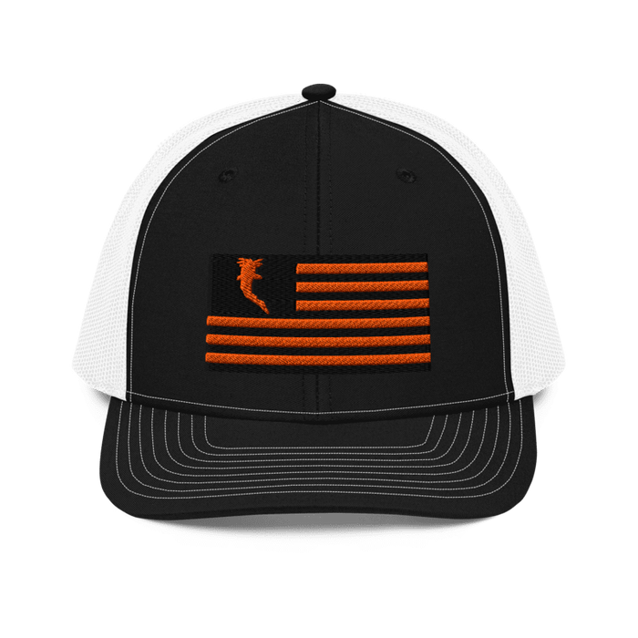 Flag Embroidered Neon Orange (Snapback)