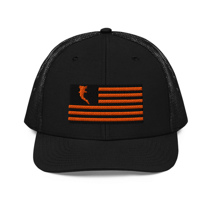 Flag Embroidered Neon Orange (Snapback)