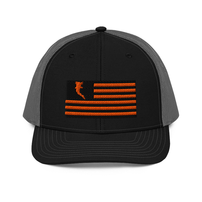 Flag Embroidered Neon Orange (Snapback)