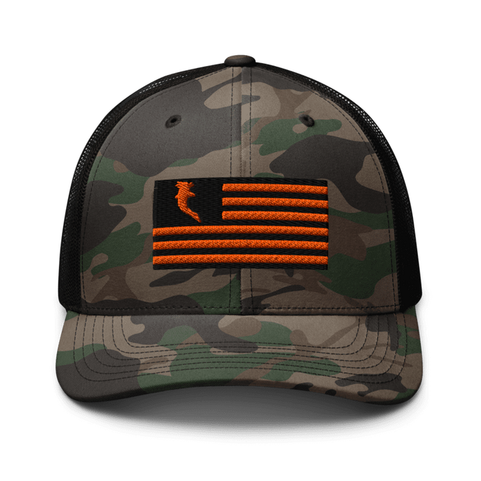 Flag Embroidered Neon Orange (Snapback)